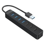 ORICO USB Hub TWC3-7A, 1x USB Type-C, 7x USB ports, μαύρο