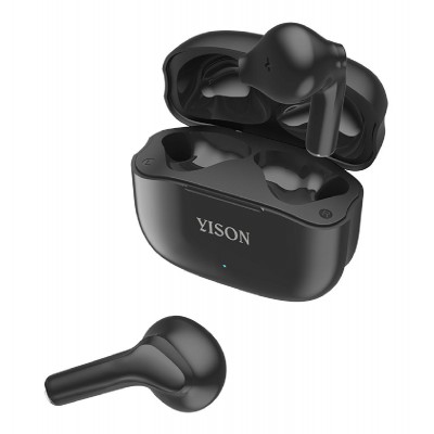 YISON earphones με θήκη φόρτισης TWS-T6, True Wireless, μαύρα YISON earphones με θήκη φόρτισης TWS-T6, True Wireless, μαύρα