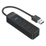 ORICO USB Hub TWU32-4A, 1x USB Type-C, 4x USB ports, μαύρο
