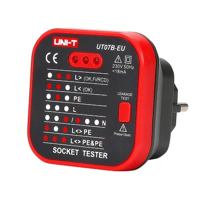 UNI-T tester πρίζας UT07B-EU, 230V, 50Hz UNI-T tester πρίζας UT07B-EU, 230V, 50Hz