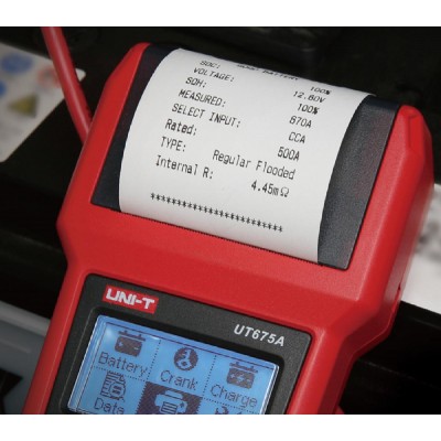 UNI-T tester μπαταρίας αυτοκινήτων UT675A με κροκοδειλάκια & εκτυπωτή UNI-T tester μπαταρίας αυτοκινήτων UT675A με κροκοδειλάκια & εκτυπωτή