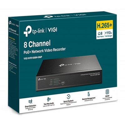 TP-LINK NVR καταγραφικό VIGI NVR1008H-8MP, 8MP, 8 κανάλια PoE, Ver. 1.0 TP-LINK NVR καταγραφικό VIGI NVR1008H-8MP, 8MP, 8 κανάλια PoE, Ver. 1.0