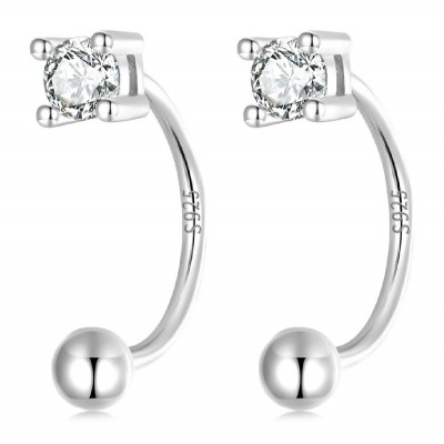 BAMOER σκουλαρίκια μπάρα VSE157-A, με κυβική ζιρκόνια, ασήμι 925, ασημί BAMOER σκουλαρίκια μπάρα VSE157-A, με κυβική ζιρκόνια, ασήμι 925, ασημί