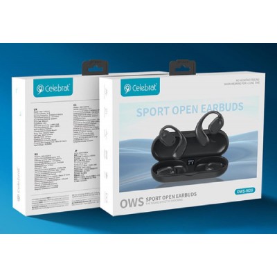 CELEBRAT earphones με θήκη φόρτισης W29, Open Wearable Stereo, μαύρα CELEBRAT earphones με θήκη φόρτισης W29, Open Wearable Stereo, μαύρα