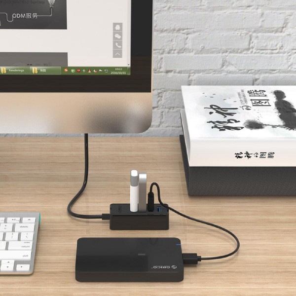 ORICO USB hub W5P-U3, 4x USB θύρες, 5Gbps, μαύρο