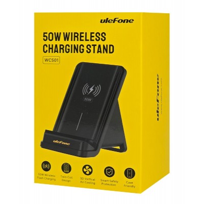 ULEFONE ασύρματος φορτιστής & βάση smartphone WCS01, 50W, μαύρος ULEFONE ασύρματος φορτιστής & βάση smartphone WCS01, 50W, μαύρος