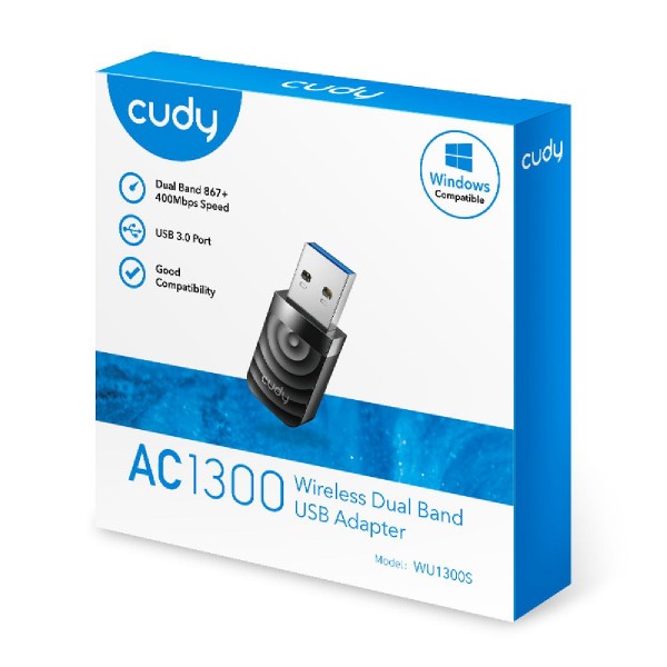 CUDY ασύρματος USB αντάπτορας WU1300S, AC1300 1300Mbps, dual band Wi-Fi