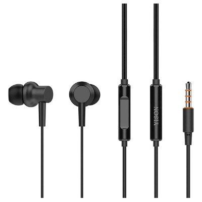 YISON earphones με μικρόφωνο X2, 3.5mm, 1.36m, μαύρα YISON earphones με μικρόφωνο X2, 3.5mm, 1.36m, μαύρα