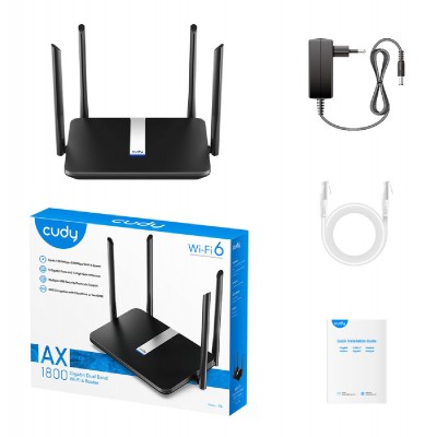 CUDY Wi-Fi 6 mesh router X6, AX1800 1800Mbps, 5x Ethernet ports CUDY Wi-Fi 6 mesh router X6, AX1800 1800Mbps, 5x Ethernet ports