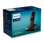 PHILIPS ασύρματο τηλέφωνο XL4901DS/34, με ελληνικό μενού, μαύρο