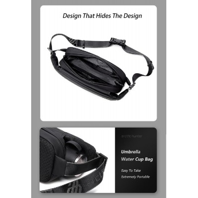 ARCTIC HUNTER τσάντα μέσης YB00029, αδιάβροχη, μαύρη ARCTIC HUNTER τσάντα μέσης YB00029, αδιάβροχη, μαύρη