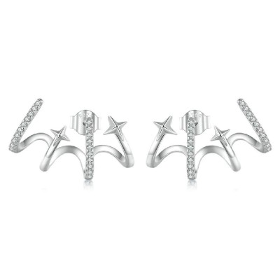 BAMOER σκουλαρίκια καρφωτά YIE223 με κυβική ζιρκόνια, ασήμι 925, ασημί BAMOER σκουλαρίκια καρφωτά YIE223 με κυβική ζιρκόνια, ασήμι 925, ασημί