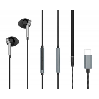 YISON earphones με μικρόφωνο X6, Type-C, 1.2m, μαύρα YISON earphones με μικρόφωνο X6, Type-C, 1.2m, μαύρα
