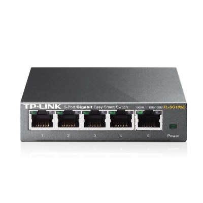 TP-LINK Switch TL-SG105E, 5 port Easy Smart, 10/100/1000 Mbps, Steel Case TP-LINK Switch TL-SG105E, 5 port Easy Smart, 10/100/1000 Mbps, Steel Case