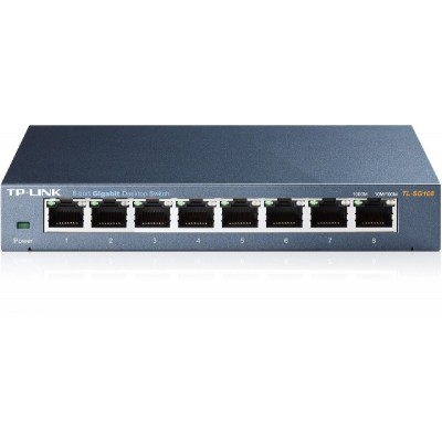 TP-LINK Switch TL-SG108, 8 port, 10/100/1000 Mbps, Steel Case TP-LINK Switch TL-SG108, 8 port, 10/100/1000 Mbps, Steel Case