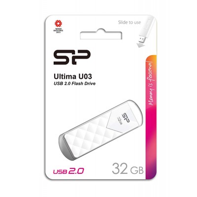 SILICON POWER USB Flash Ultima U03, 32GB, USB 2.0, λευκό SILICON POWER USB Flash Ultima U03, 32GB, USB 2.0, λευκό